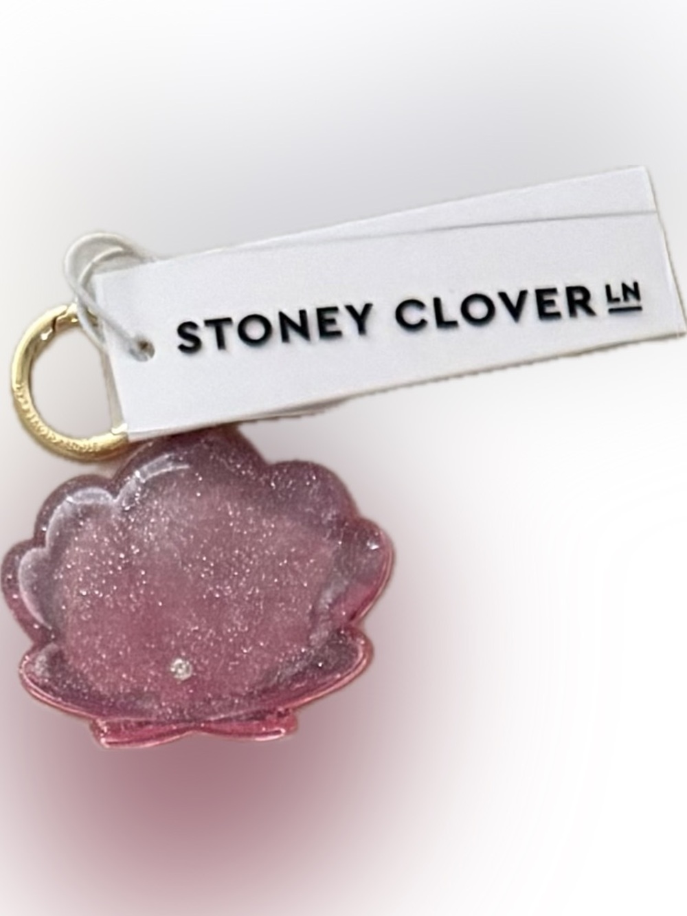 NWT Stoney Clover Lane NWT SCL Park & Beach Pink Shell mirror Keychain bag charm